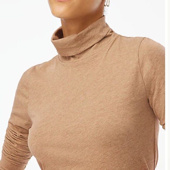 J. Crew Factory BB749 Brown Tissue Turtleneck For Women size large NWT - Picture 2 of 9